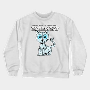 Cyber Cat Funny Futuristic Robot Cats AI Crewneck Sweatshirt